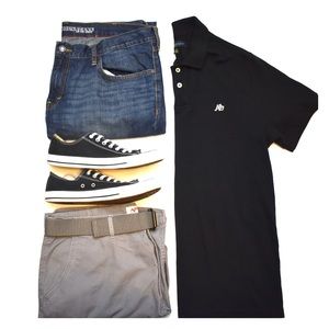 BUY 1 GET 2 FREE Black Pique Polo